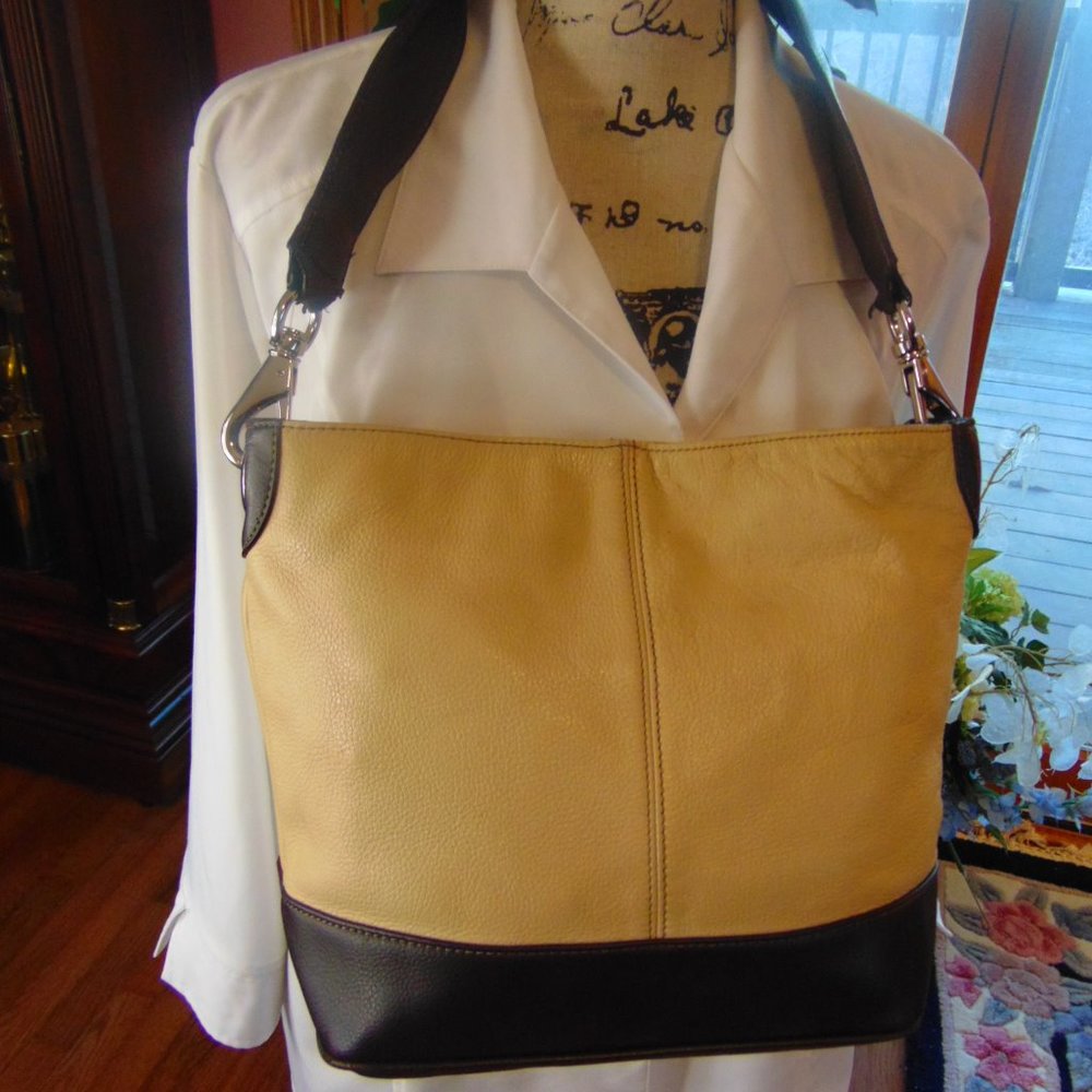 Tignanello Two-Toned Leather Shoulder Bag